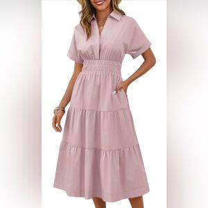 Pink Collared Women's Dress